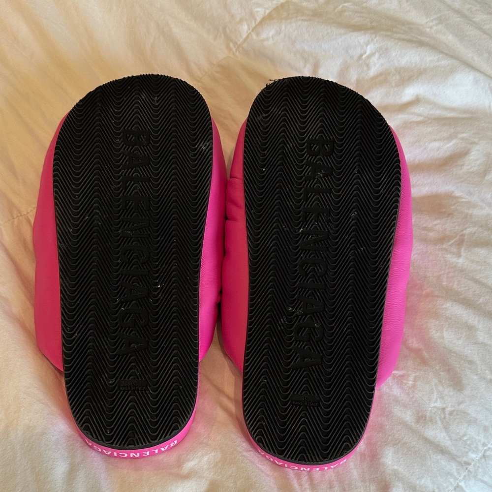 Balenciaga Fuchsia Bow Slide Sandals - Picture 3 of 4